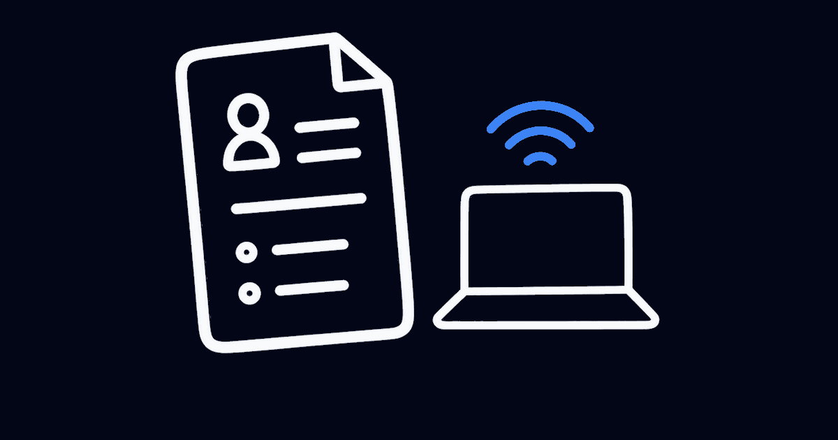 Резюме для удалённой работы рядом с ноутбуком и значком Wi-Fi