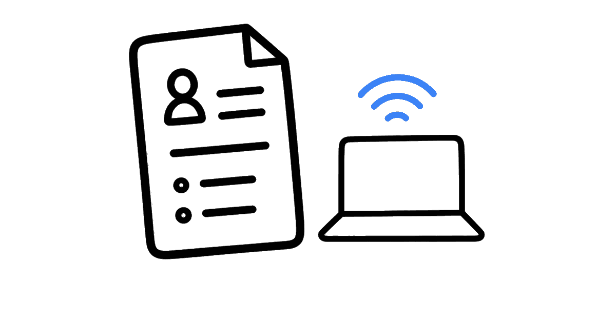 Резюме для удалённой работы рядом с ноутбуком и значком Wi-Fi