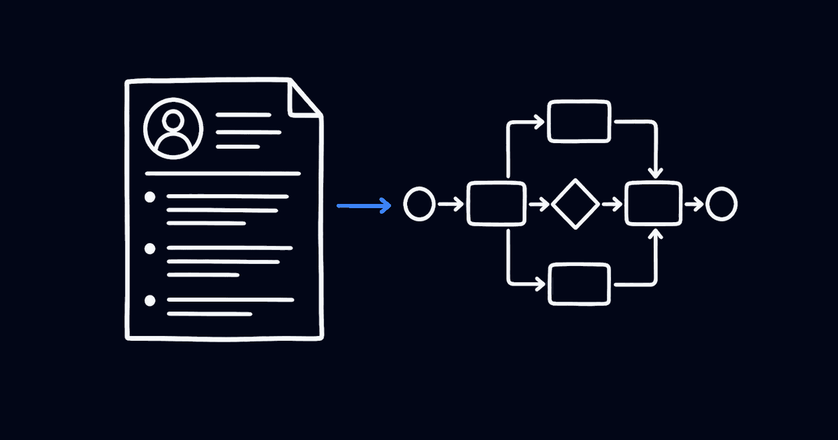 Маркерная иллюстрация резюме системного аналитика: схема процесса BPMN и синяя стрелка требования к системе
